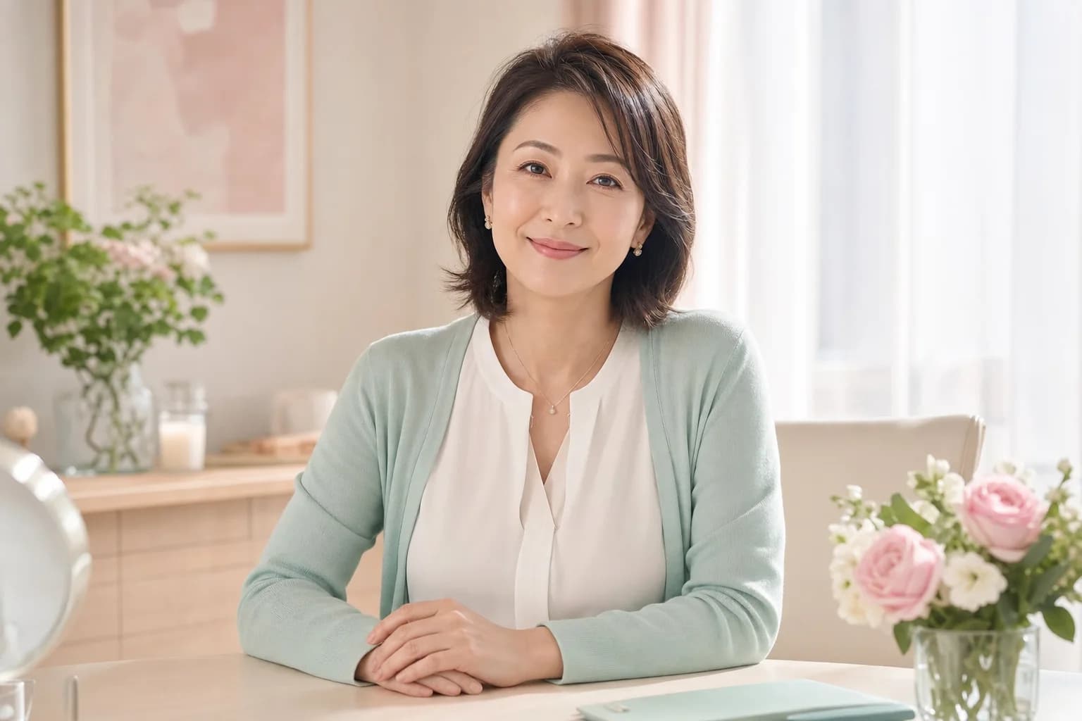 成婚事例02。40代の日本人女性で医療従事者の雰囲気。